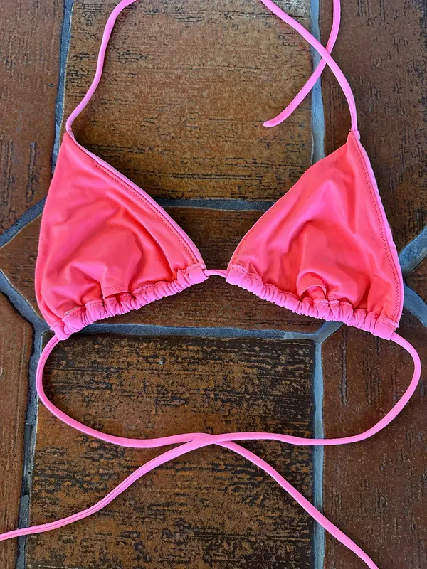 Boutique Beaded Pink Bikini Top - Image 3
