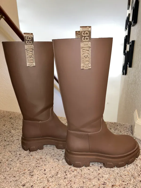 Steve Madden Macall Lug Sole Tall Brown Boots - Image 4
