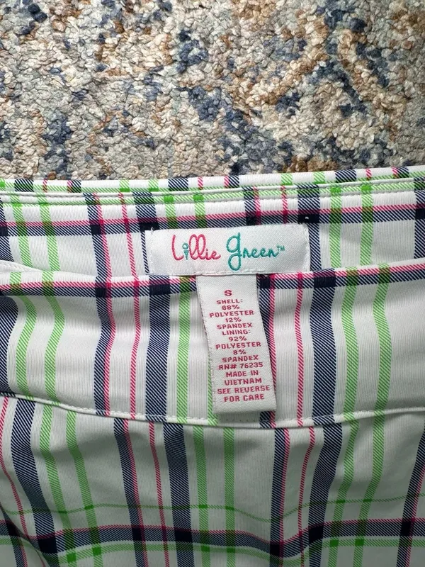 Lillie Green Scalloped Hem Plaid Skort Size S - Image 2