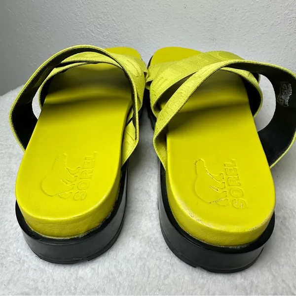 Sorel Green Sandal Woman's Slip On Platform Adjustable Stretchy Straps SZ 8 - Image 12