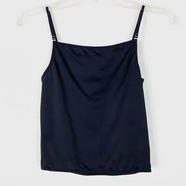 Diana Black Ruched Ruffle Cami Tank Top - Image 2