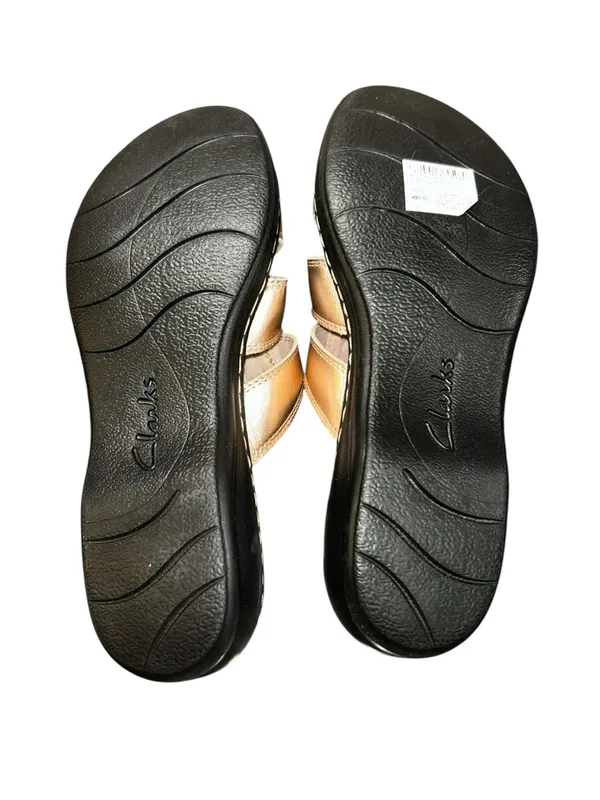 Clarks Collection Rose Gold Cushioned Slide Sandals Women’s US 9.5 Wide - Image 5