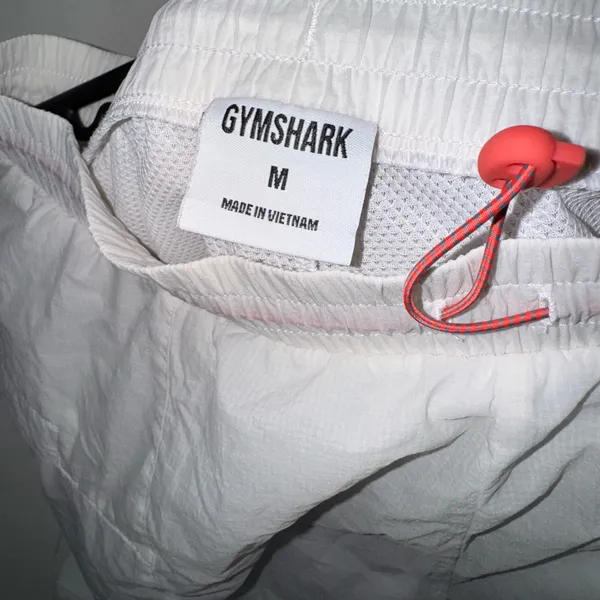 Gymshark Women's White Nylon Jogger Pants M Activewear Lightweight Pockets - Image 10