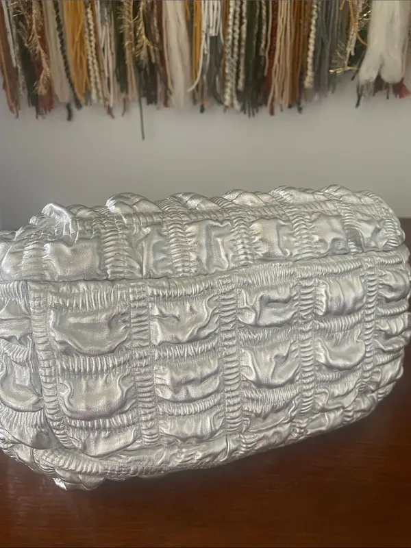 Silver Quilted Top-Handle Women's Bag Jason wu - Image 5