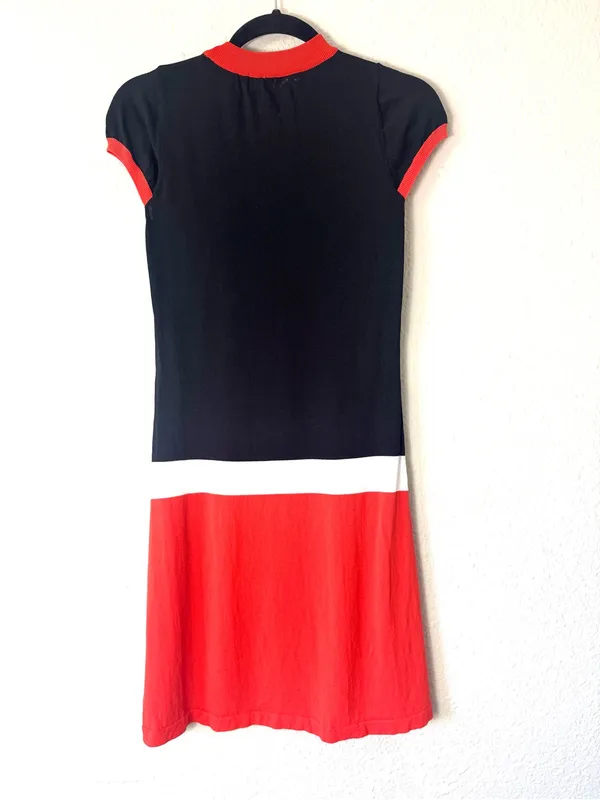 Missoni Black & Orange Color Block Cotton Shift Dress Size Small - Image 3