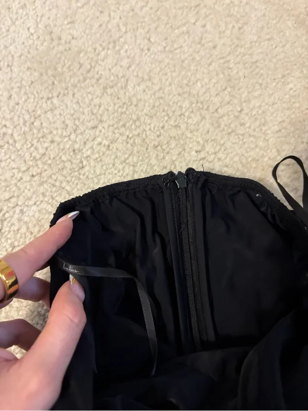 Lulu's Black Strapless Rhinestone Dress - Image 3