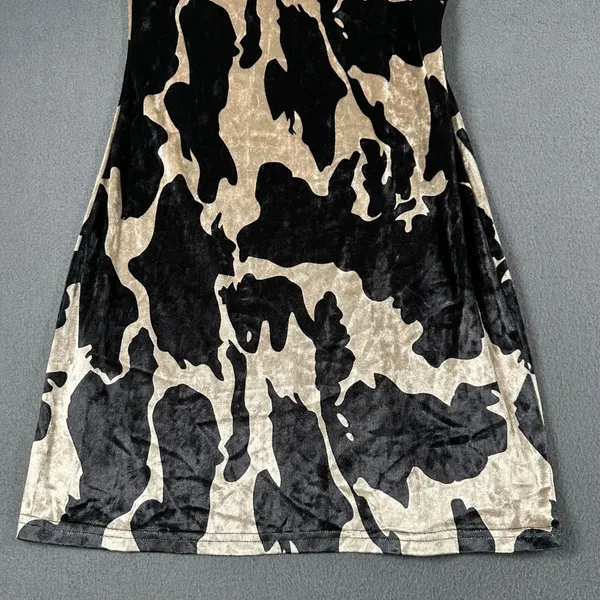 Cider Womens Small Black Patterned Print Mini Dress Spaghetti Straps‎ Pullover - Image 2