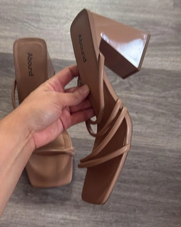 Abound Women's Nude Strappy Heeled Sandals 11 Vegan - Image 4