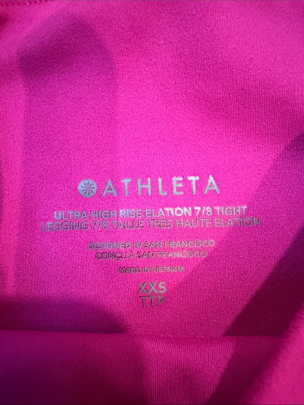 Athleta Pink Ultra High Rise Elation 7/8 Tight Leggings Hot Pink XXS - C11-519 - Image 4