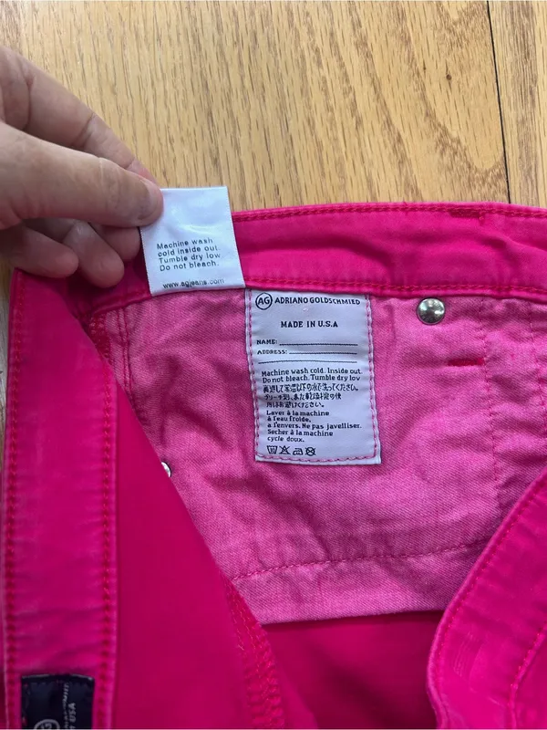 AG Adriano Goldschmied The Stilt Pink Cigarette Jeans Keep A Breast‎ Boobies 31R - Image 6