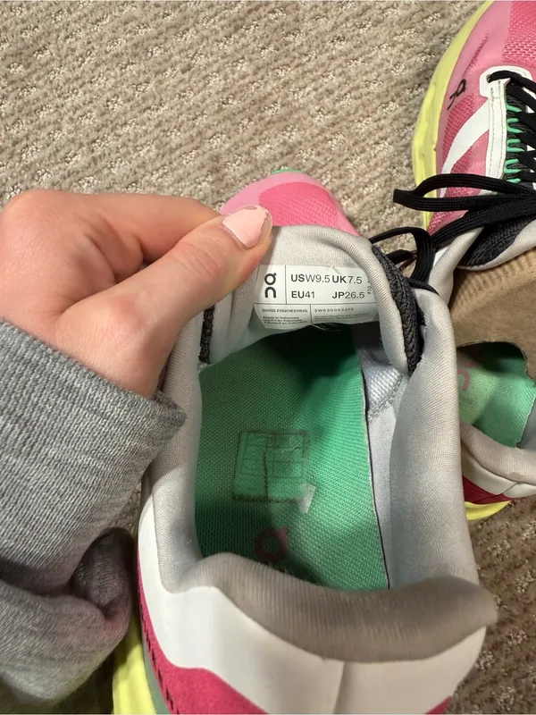 On Women's Cloudsurfer Next sneakers in Pink/Limelight, size 9.5W - Image 7