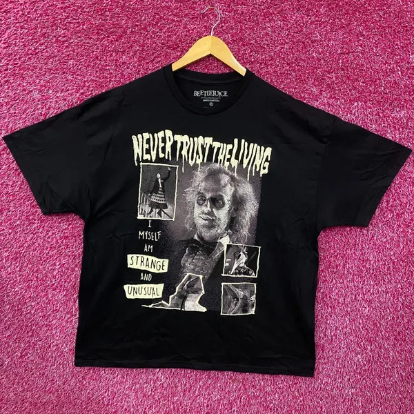 BeetleJuice Movie Never Trust The Living Graphic T-Shirt 2XL - Image 3