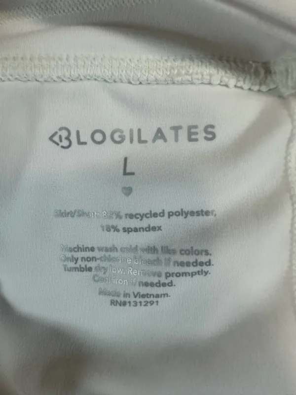Blogilates Women’s Large White Skort Tennis Pickleball Athletic Drawstring Skirt - Image 7