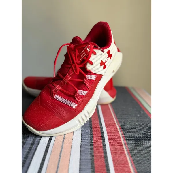 Under Armour Jet 2019 Red White Court Shoes Women’s 9 Volleyball Basketball - Image 3