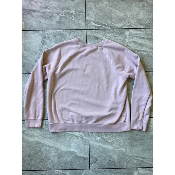 Nike Womens Sportswear Essential Crewneck Sweatshirt Pink White Logo Large - Image 5