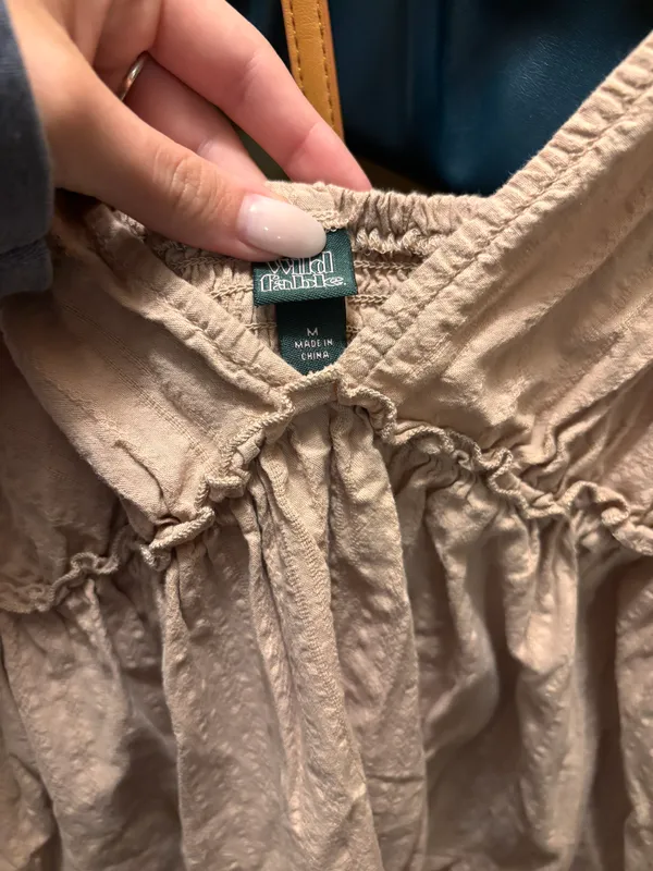 Linen Dress Tan Size M - Image 2