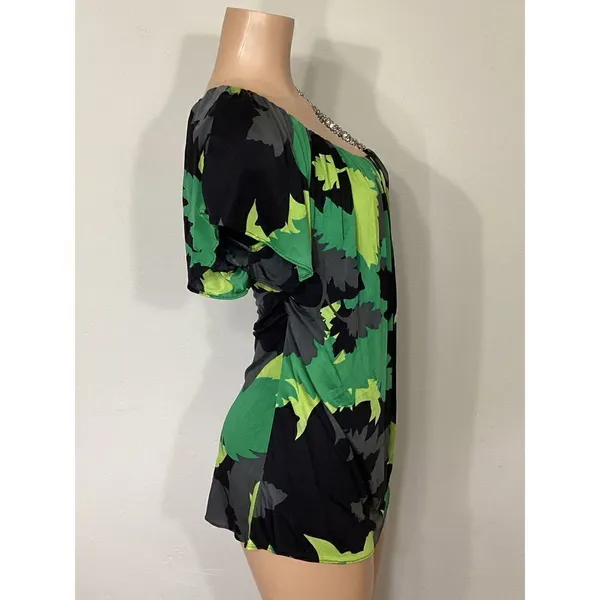 New. Sky silk camo mini dress/shirt with Swarovski crystal strap. Normally $224 - Image 4