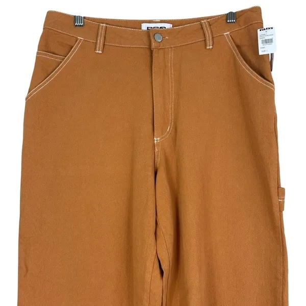 NWT RSQ Relaxed Carpenter Pants Womens L Brown High Rise Straight Streetwear - Image 3