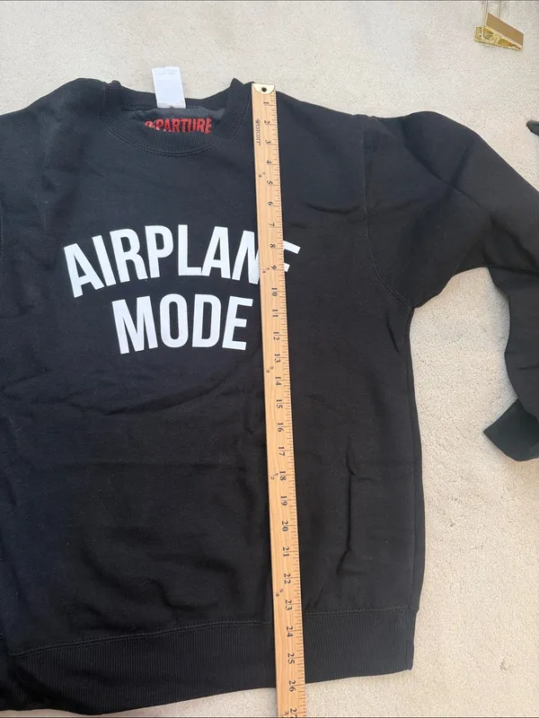 Departure Airplane Mode Crewneck Sweatshirt in Black & White Size Small NWT - Image 11