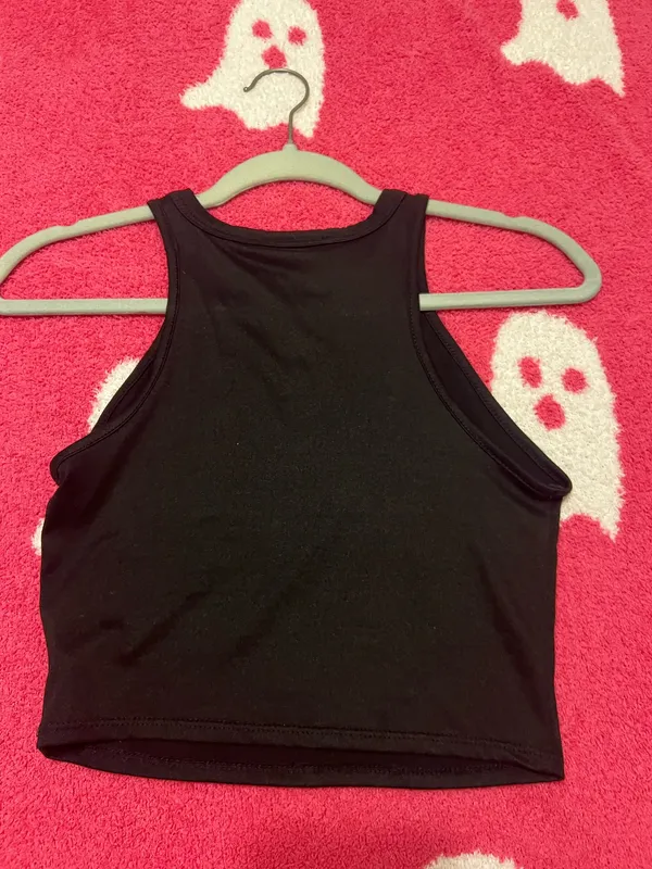 Mystique Boutique Stylish black tank top with a rhinestone cowboy hat design. Perfect for casual outings. - Image 2
