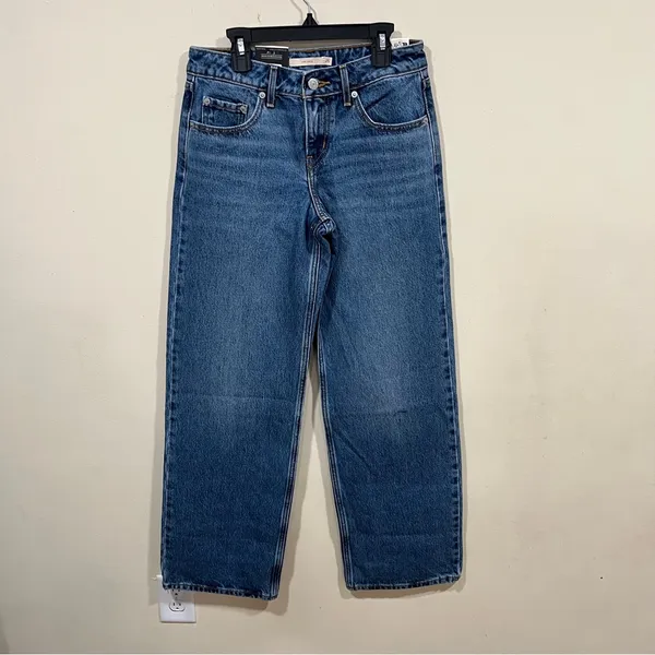 NWT Levi's Ribcage straight jeans in a blue wash low loose low rise size 25X32 - Image 5