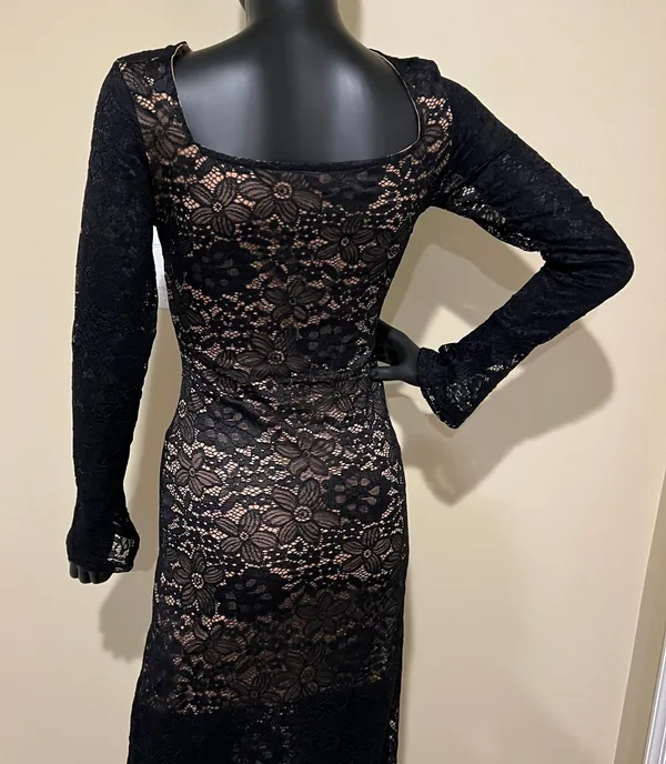 Long Lace Slim Maxi Dress Slim Fit Bodycon Dress Long Sleeve - Image 7