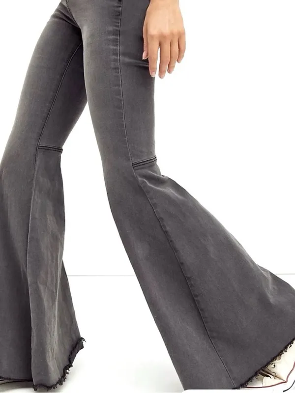 Free People Just Float On Flare Jeans 26 Washed Black Bell Bottom High Waisted - Image 2