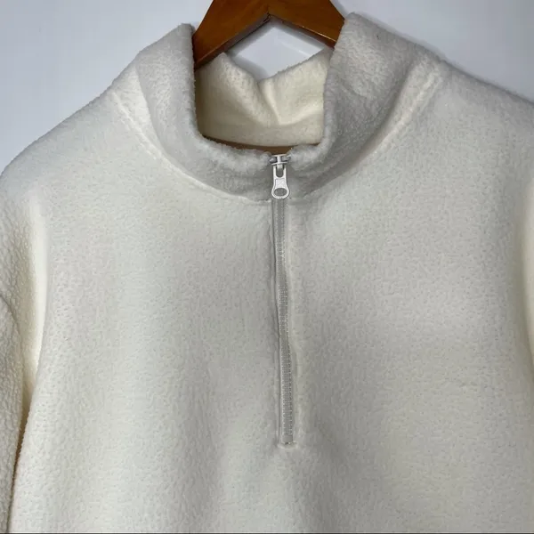 Koolaburra by Ugg‎ Sueded Jersey Back Sherpa 1/4 Zip Pullover Ivory Xlarge - Image 3