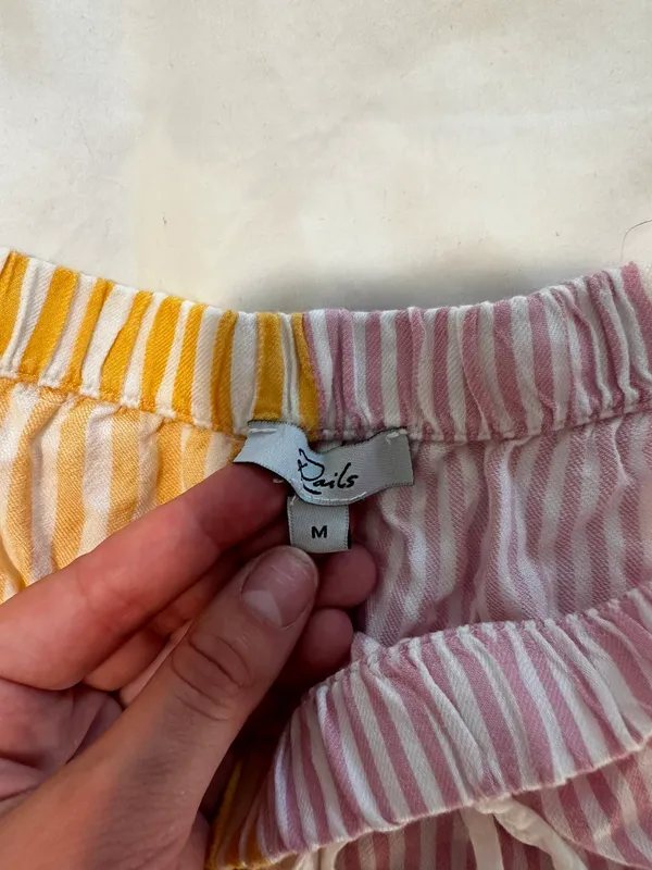 Rails Pajamas Pink And Yellow Striped Size Medium - Image 6