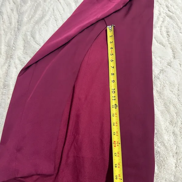 THEIA Gisela Burgundy One Shoulder Satin Midi Gown NWT Wedding Guest Sz 0 - Image 10