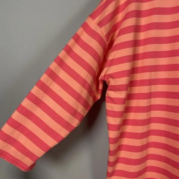 Vineyard Vines 3/4 Sleeve Shirt Pink Orange Stripes Resortwear Women’s M Preppy‎ - Image 4