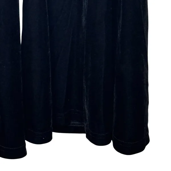 Free People Women's Pants Y2K Velour Flared Leg‎ Retro Glam Pull On Black Medium - Image 4