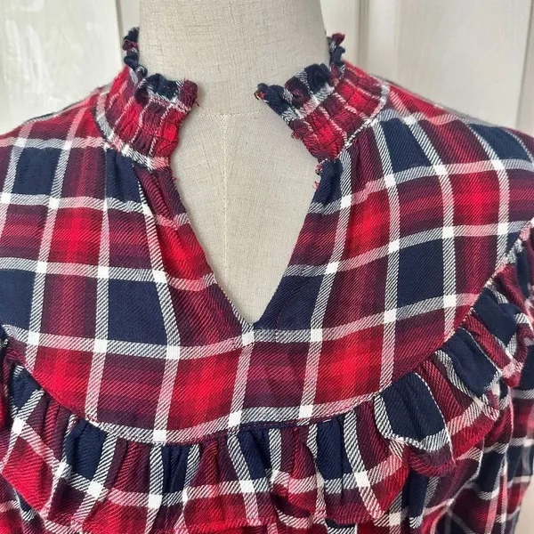 Free People Charlie ruffle plaid top NWT size XS - Image 15