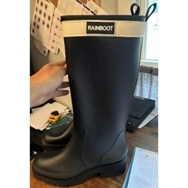 BRAND NEW ~ Women's Black Waterproof Rubber Knee High Rain Garden Boots ~ Size 7 - Image 7
