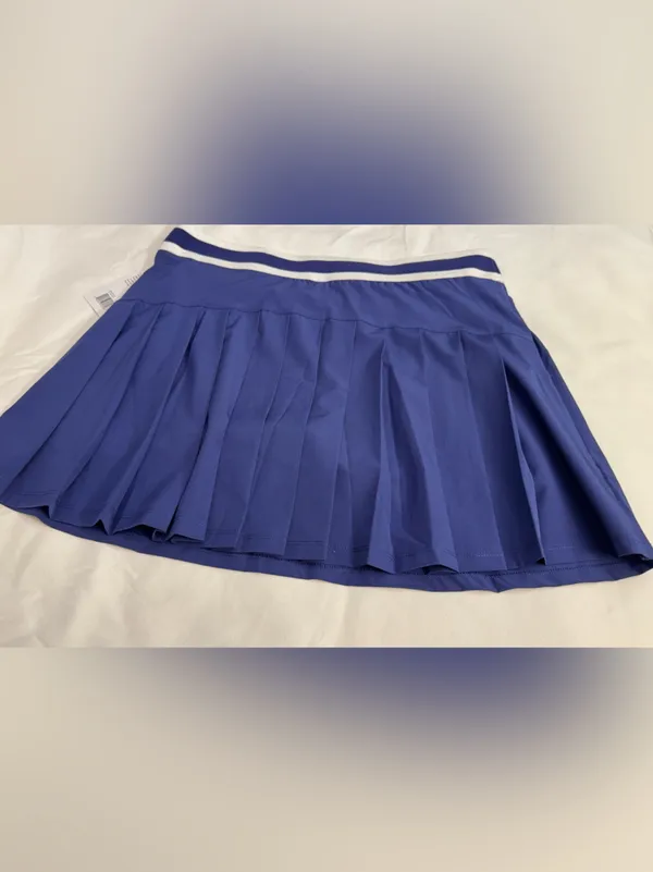 Marika Royal Blue Circle Skirt with White Waistband - Image 9