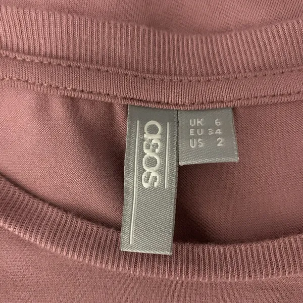 ASOS Top 2 Short Sleeve Small Pink Twofer Layered Casual Minimalist Chic - Image 6