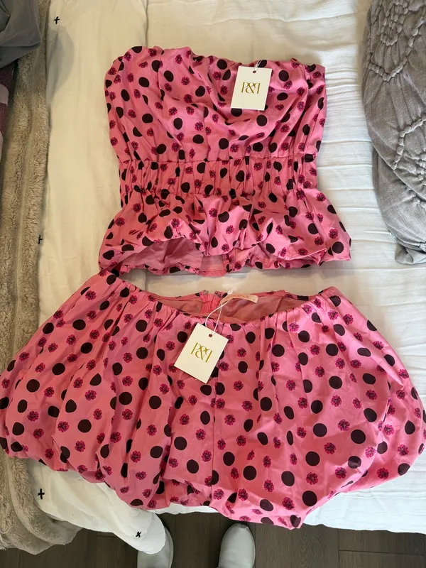 Brittany Polka Dot Bubble Set Pink Size M - Image 2