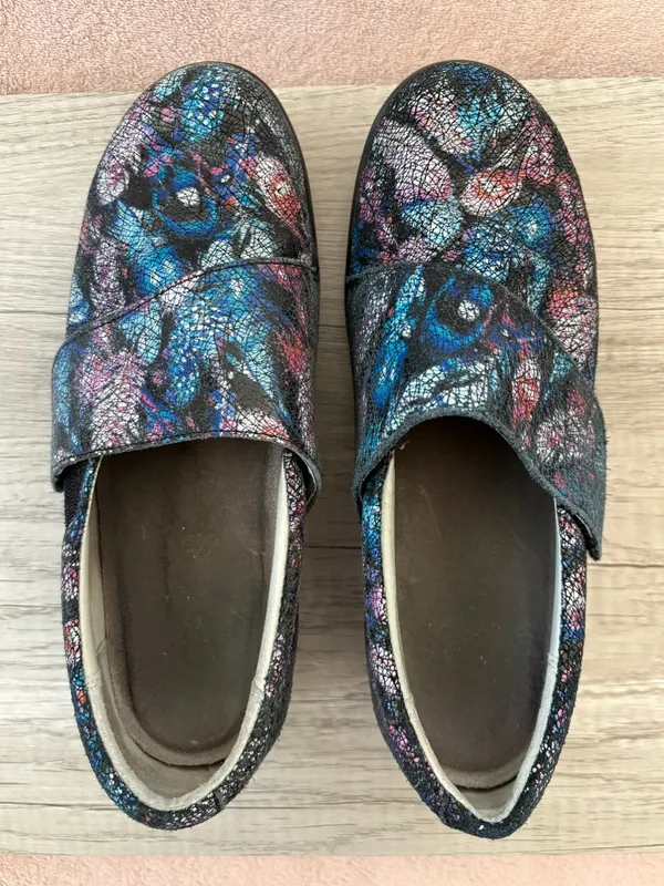 Alegria Lauryn Feather Blue Pink Hook & Loop Strap Comfort Clog Lau-885 39 9 - Image 4