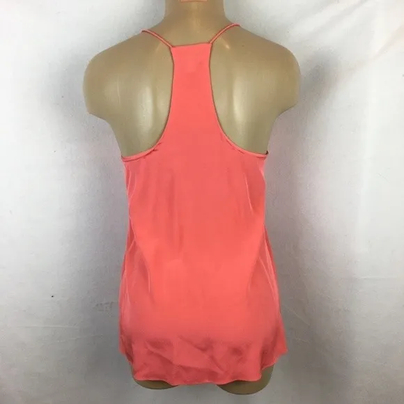 TIBI Silk Coral Orang Sleeveless Halter Top 2 - Image 5