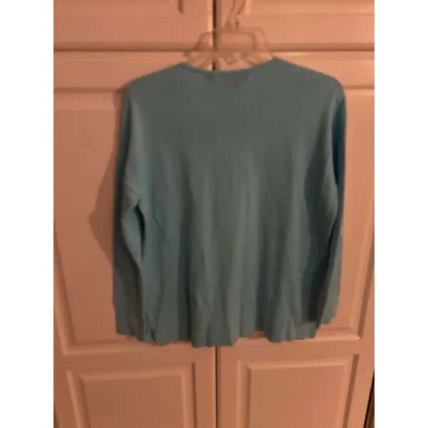 Ralph Lauren Sport Womens Light Blue Crewneck Knit Cotton Blend Sweater Small - Image 4