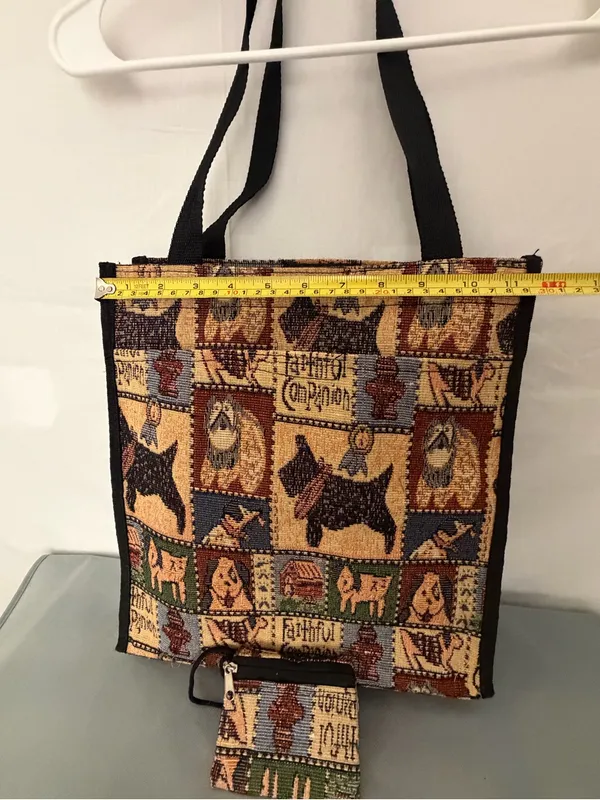 Vintage Dog Tapestry Tote Bag Matching Coin Purse Set Faithful Companion(F313) - Image 7