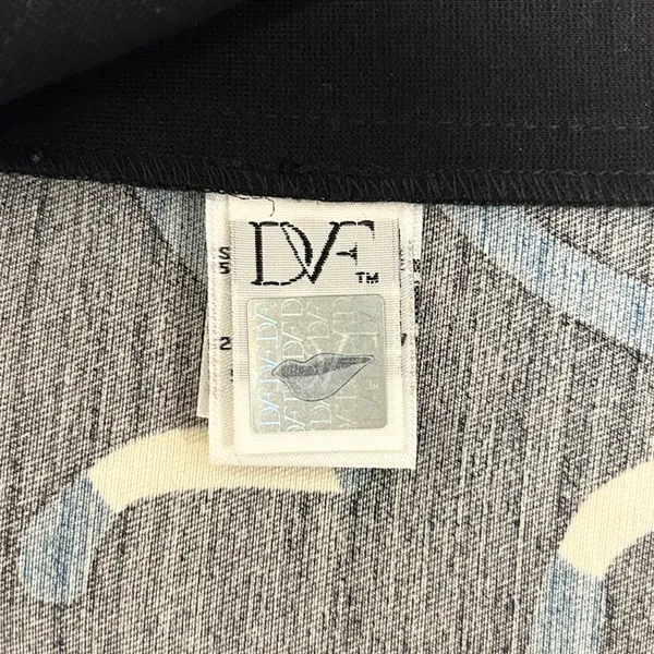 Diane Von Furstenberg Black Blue Ivory Sleeveless Scottie Wool Silk Top Medium - Image 8