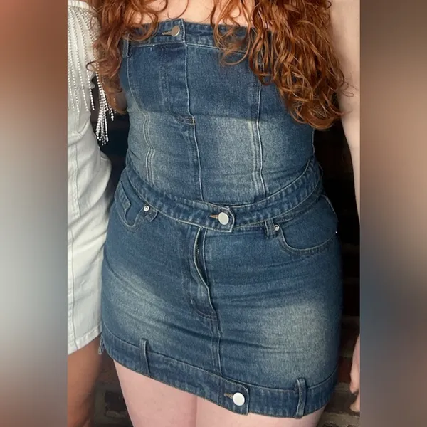 Cider Finesse Brand Georgina Blue Denim Tube Top & Mini Skirt - Image 8