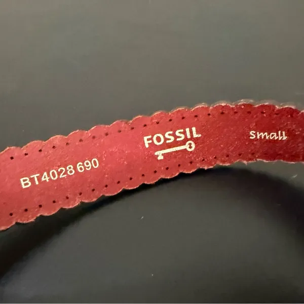 FOSSIL BT4028690 Pink Scalloped Edge Leather Belt Size S Waist 29.5”-33.5” - Image 8