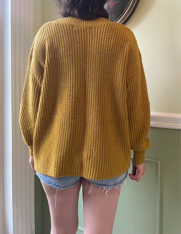 Philosophy yellow button sweater - Image 3