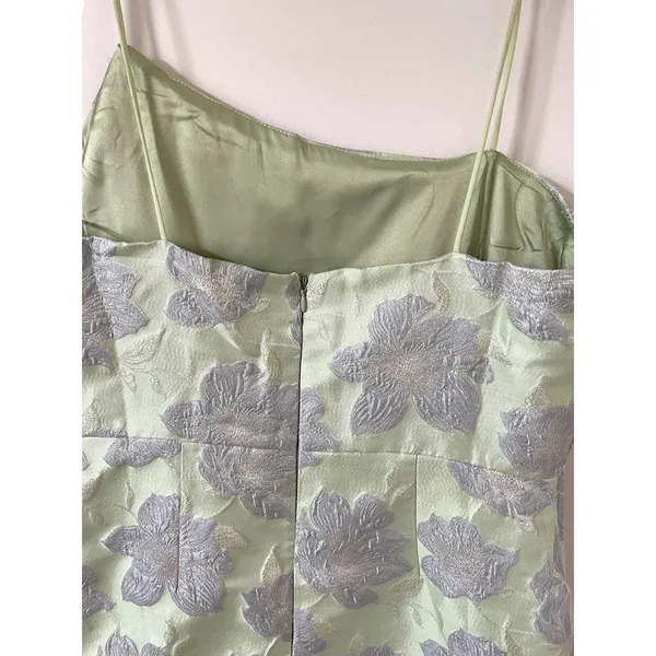 Lulu's Asymmetrical Formal Bodycon Mini Dress Light Green Silver Size Large NEW - Image 11