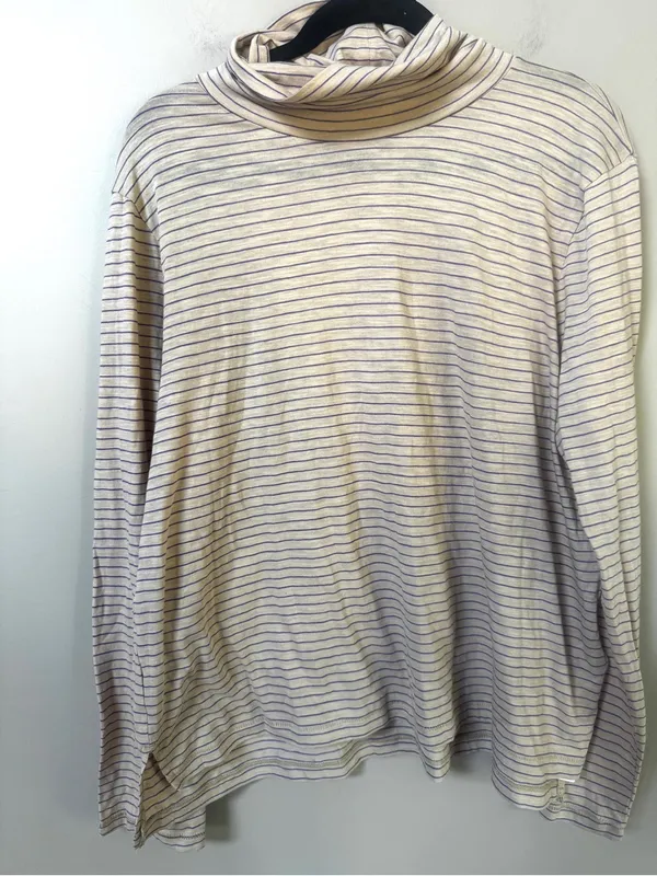 NWT Madewell Whisper Cotton Striped Turtleneck Tee Matchstick sz XXL - Image 6