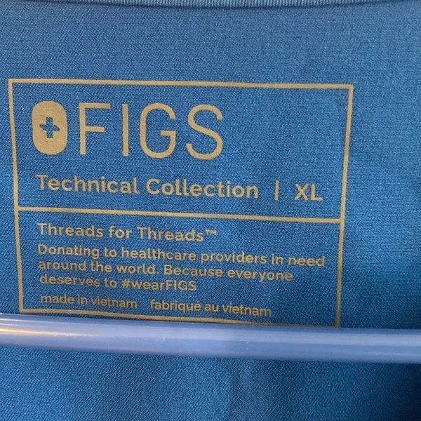 Figs Technical Collection Women’s Size XL Blue Color Scrub Top - Image 2