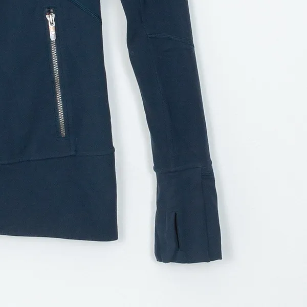 Lululemon Contour Full Zip Jacket Womens Size 4 Nocturnal Teal Thumbholes - Image 4