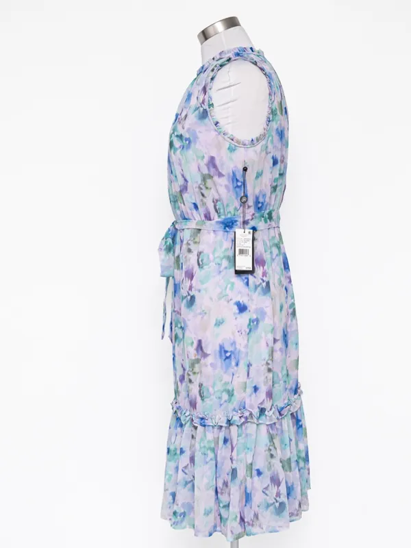 Adrianna Papell -‎ Watercolor Chiffon Print Dress - Image 6